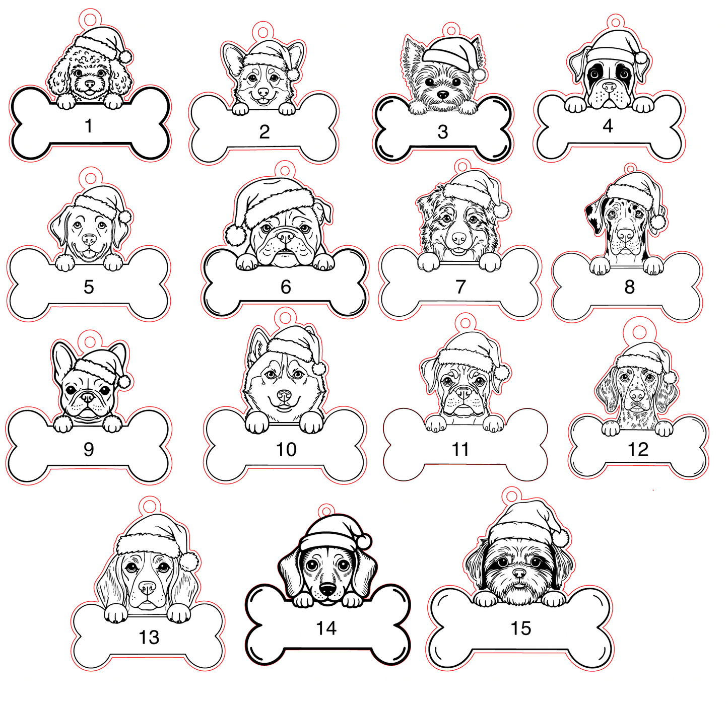 Personalized Dog "Name & Breed" Christmas Ornament