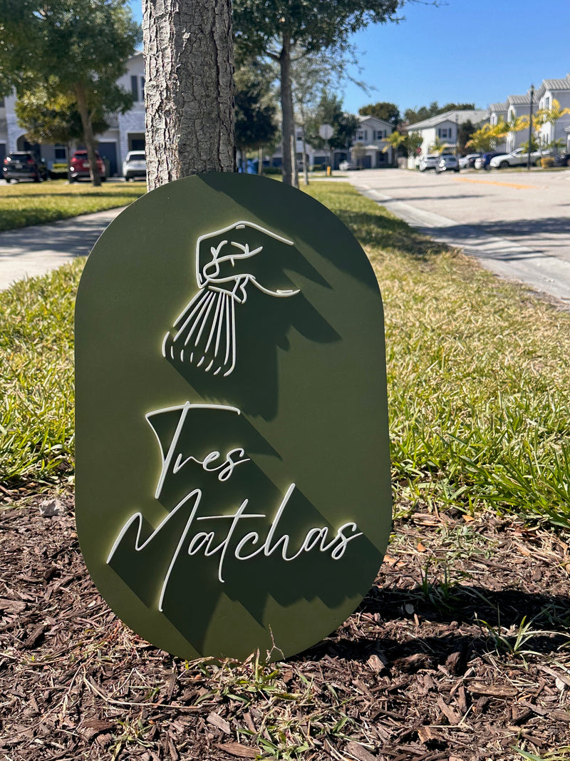 Tres Matchas Cart Sign
