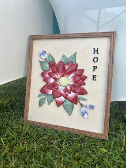 "Hope" Flower Frame