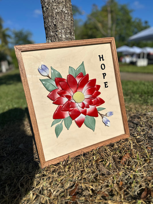 "Hope" Flower Frame